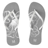 Rustic Grey Octopus Monogram Teenslippers (Voetbed)