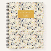 Rustic Grey Roos Floral Pattern Custom Name Recipe Notitieboek (Voorkant)