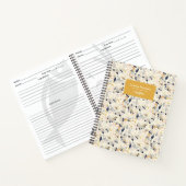 Rustic Grey Roos Floral Pattern Custom Name Recipe Notitieboek (Binnen)