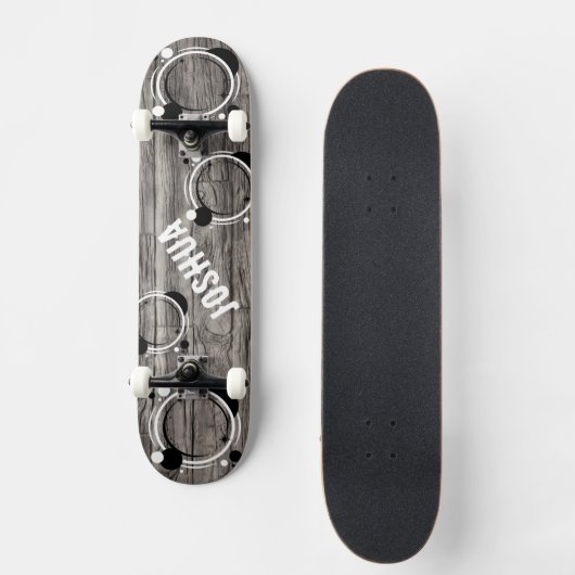 Rustic grey timber background Skateboard (Recto)