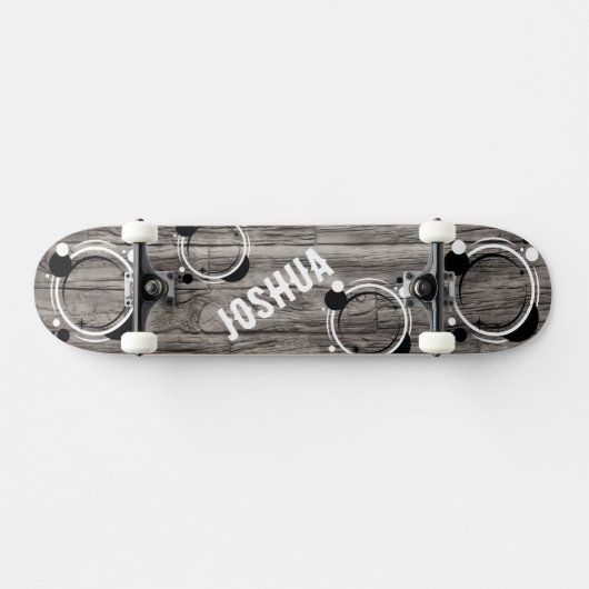 Rustic grey timber background Skateboard (Horz)
