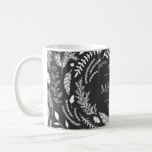 Rustic Grey Winter Monogram Koffiemok (Links)