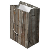 Rustic Grey Wood Tone Medium Gift Bag Cadeauzakje (Voorkant Gekanteld)
