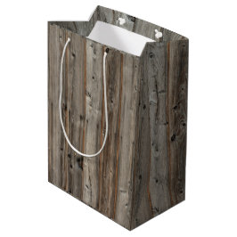 Rustic Grey Wood Tone Medium Gift Bag Medium Cadeauzakje