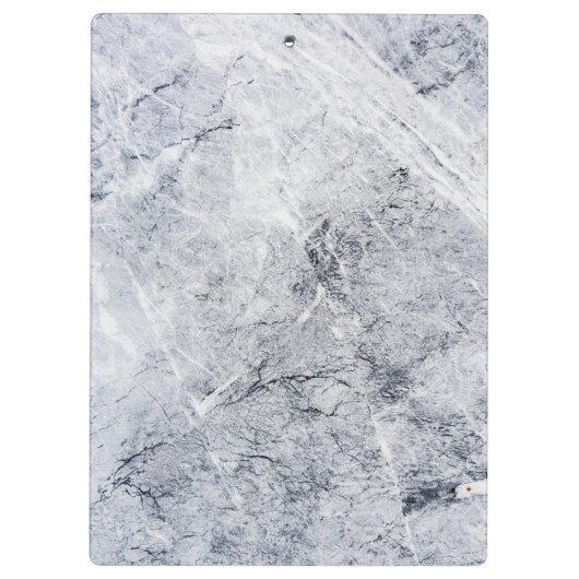 Rustic grijs marmer zwart goud monogrammen klembord (Achterkant)