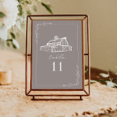 Rustic Gris Améthyste Gris Mariage Numéro de table