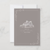 Rustic Gris de mariage Amethyst Gris RSVP (Devant)