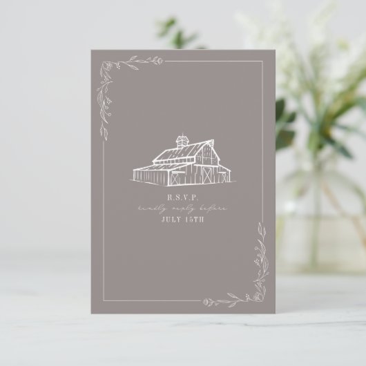 Rustic Gris de mariage Amethyst Gris RSVP (Debout devant)