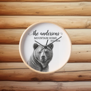 Rustic Grizzly Beer Cabin Decor Monogram