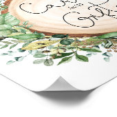 Rustic groen blad kaarten cadeaus bruiloft bridal  poster (Hoek)