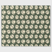 Rustic Groen Honkbal Cadeaupapier (Vlak)