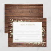 Rustic Groene Viering van het Leven Herinneringska Briefkaart (Voorkant / Achterkant)