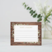 Rustic Groene Viering van het Leven Herinneringska Briefkaart (Staand voorkant)