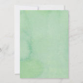 RUSTIC Groene waterverf roze pioen Bloemen BRUILOF Kaart (Achterkant)