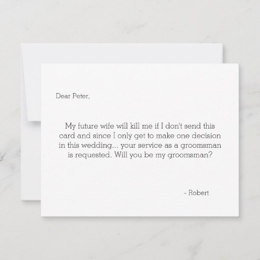 Rustic Groomsman | Groomsmannen Kaart (Achterkant)