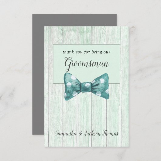 Rustic Groomsman - Hartelijk dank Bedankkaart (Voorkant / Achterkant)