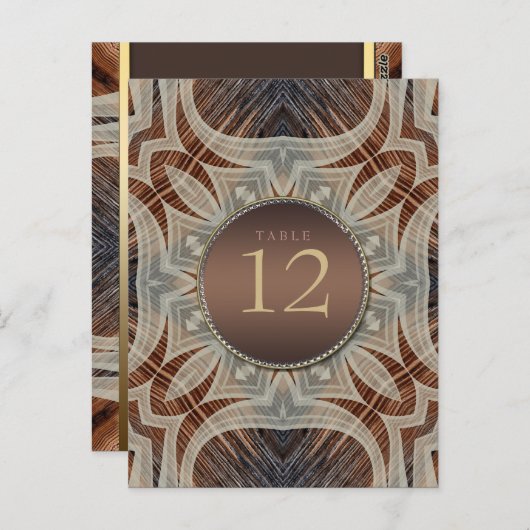 Rustic Grooves Mariage Menu & Numéro de table (Devant / Derrière)