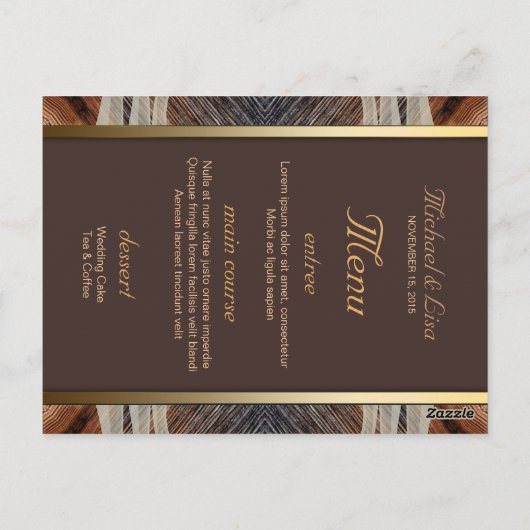 Rustic Grooves Wedding Menu & Table Number (Achterkant)