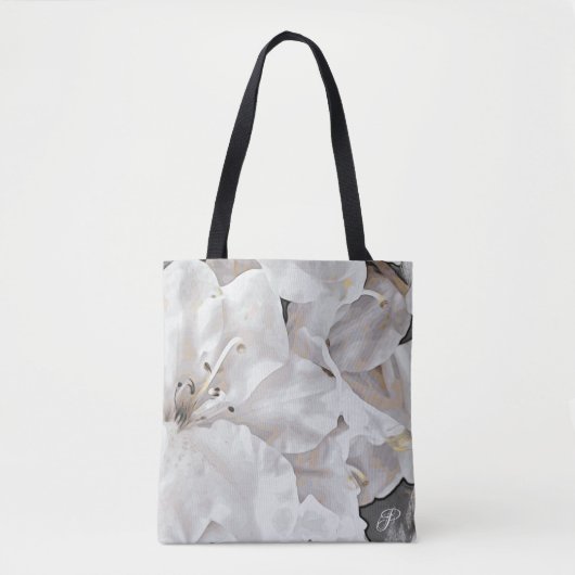 *~* Rustic Grunge Azalea Flowers White Neutral Draagtas (Voorkant)