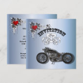 Rustic grunge Motorcyle Biker Bruiloft Aankondiging (Voorkant / Achterkant)