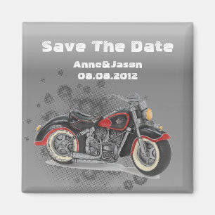 Rustic grunge Motorcyle Biker Wedding Magneet