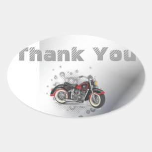 Rustic grunge Motorcyle Biker Wedding Ovale Sticker