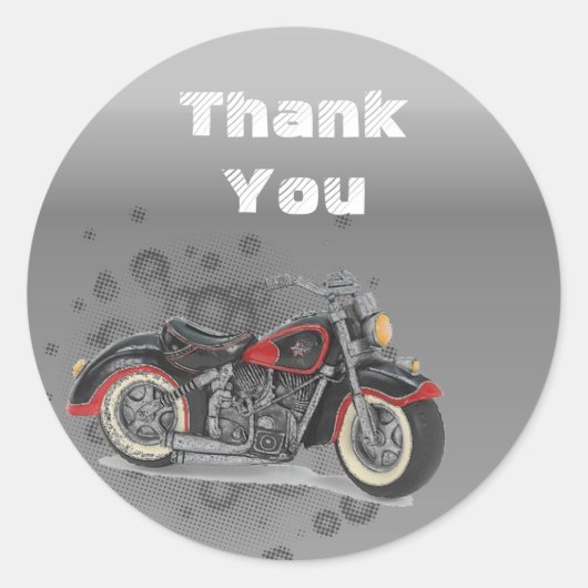 Rustic grunge Motorcyle Biker Wedding Ronde Sticker (Voorkant)