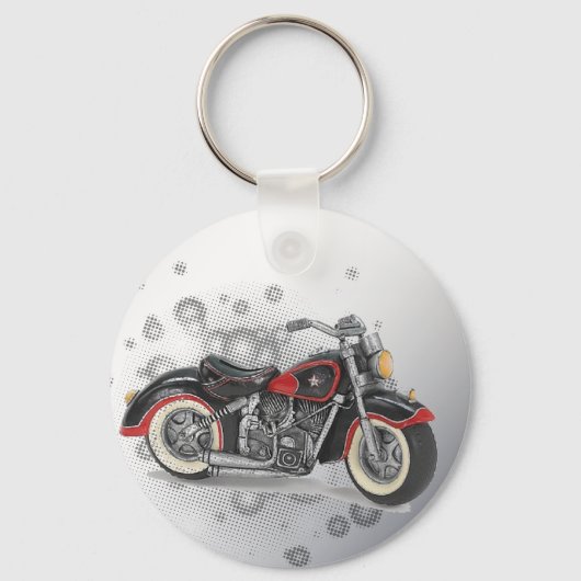 Rustic grunge Motorcyle Biker Wedding Sleutelhanger (Voorkant)