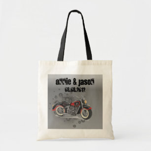 Rustic grunge Motorcyle Biker Wedding Tote Bag