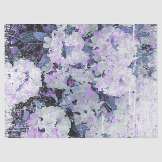 *~* Rustic Grunge Rhododendron Flowers White Blush Tissuepapier (Voorkant)