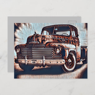 Rustic Grunge Truck - Een  schoonheid Briefkaart