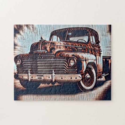 Rustic Grunge Truck - Een  schoonheid Legpuzzel (Horizontaal)