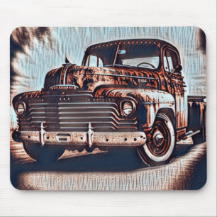 Rustic Grunge Truck - Een schoonheid Muismat