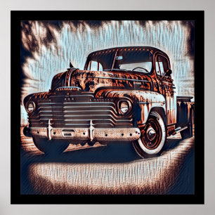 Rustic Grunge Truck - Een schoonheid Poster