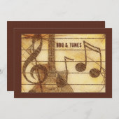 Rustic Guitar Invitation Kaart (Voorkant / Achterkant)