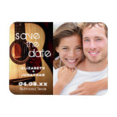Rustic Guitar Music Country Modern slaat de datum Magneet (Horizontaal)