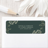 Rustic Gypsophila Emerald Green Wedding Etiket (Insitu)