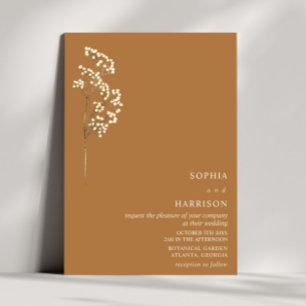 Rustic Gypsophila Goldenrod Fall Wedding Kaart