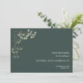 Rustic Gypsophila Green Wedding Save the Date (Staand voorkant)