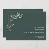 Rustic Gypsophila Green Wedding Save the Date (Voorkant / Achterkant)