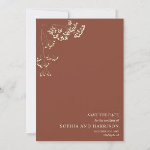 Rustic Gypsophila Terracotta Wedding Save the Data Save The Date