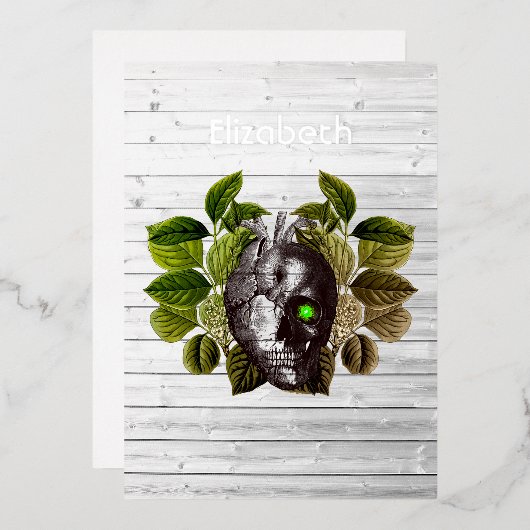 Rustic Halloween Gothic Witchwood Fantasy Folie Uitnodiging (Voorkant / Achterkant)