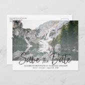 Rustic Hand die Foto sparen de Datum Briefkaart (Voorkant / Achterkant)