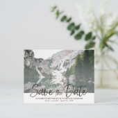 Rustic Hand die Foto sparen de Datum Briefkaart (Staand voorkant)