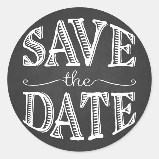 Rustic Hand die sparen de Sticker van de Datum (Voorkant)