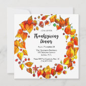 Rustic Hand-Illustrated Thanksgiving Dinner Kaart (Voorkant)