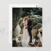 Rustic Hand Lettered Wedding Foto Hartelijk dank Briefkaart (Voorkant / Achterkant)