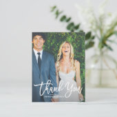 Rustic Hand Lettering Foto Weddenschap Hartelijk d Briefkaart (Staand voorkant)