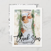 Rustic Hand Lettering Foto Weddenschap Hartelijk d Briefkaart (Voorkant / Achterkant)