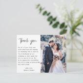 Rustic Hand Lettering Wedding Foto Dank je Briefkaart (Staand voorkant)